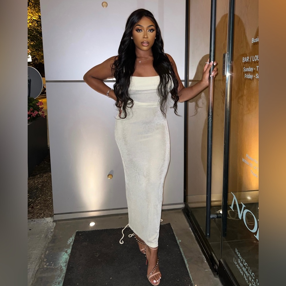 Backless Cream Dress